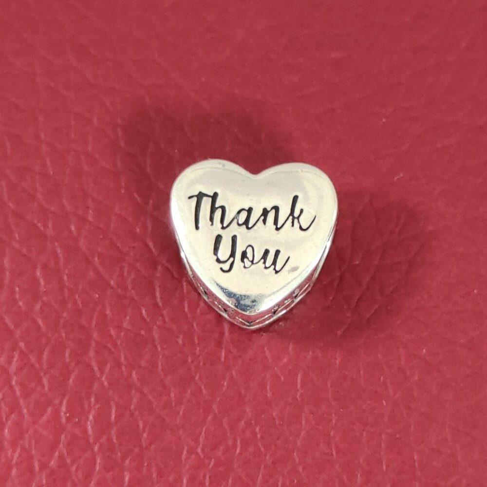 Pandora Charm Thank You Charm Bead Pandora Bracelet Pendant S925 Silver with box